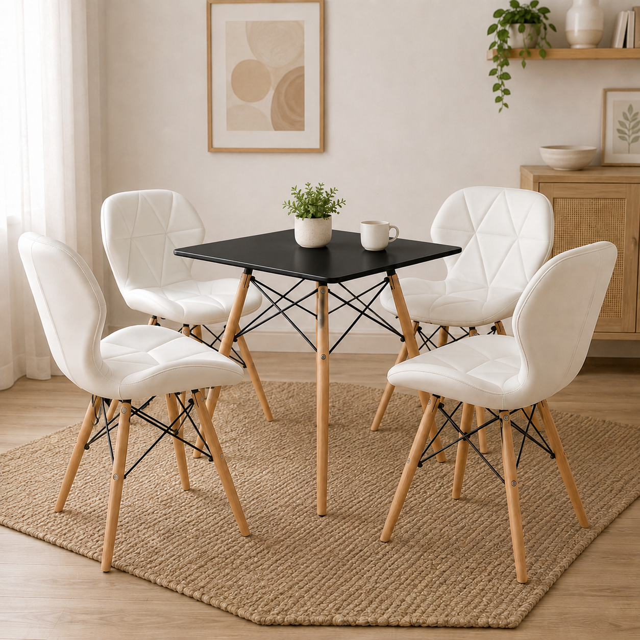 Comedor Mesa Cuadrada con Sillas Mariposa Estandar
