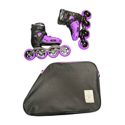 Kit de Patines en línea de bota dura color morado para jóvenes y adultos