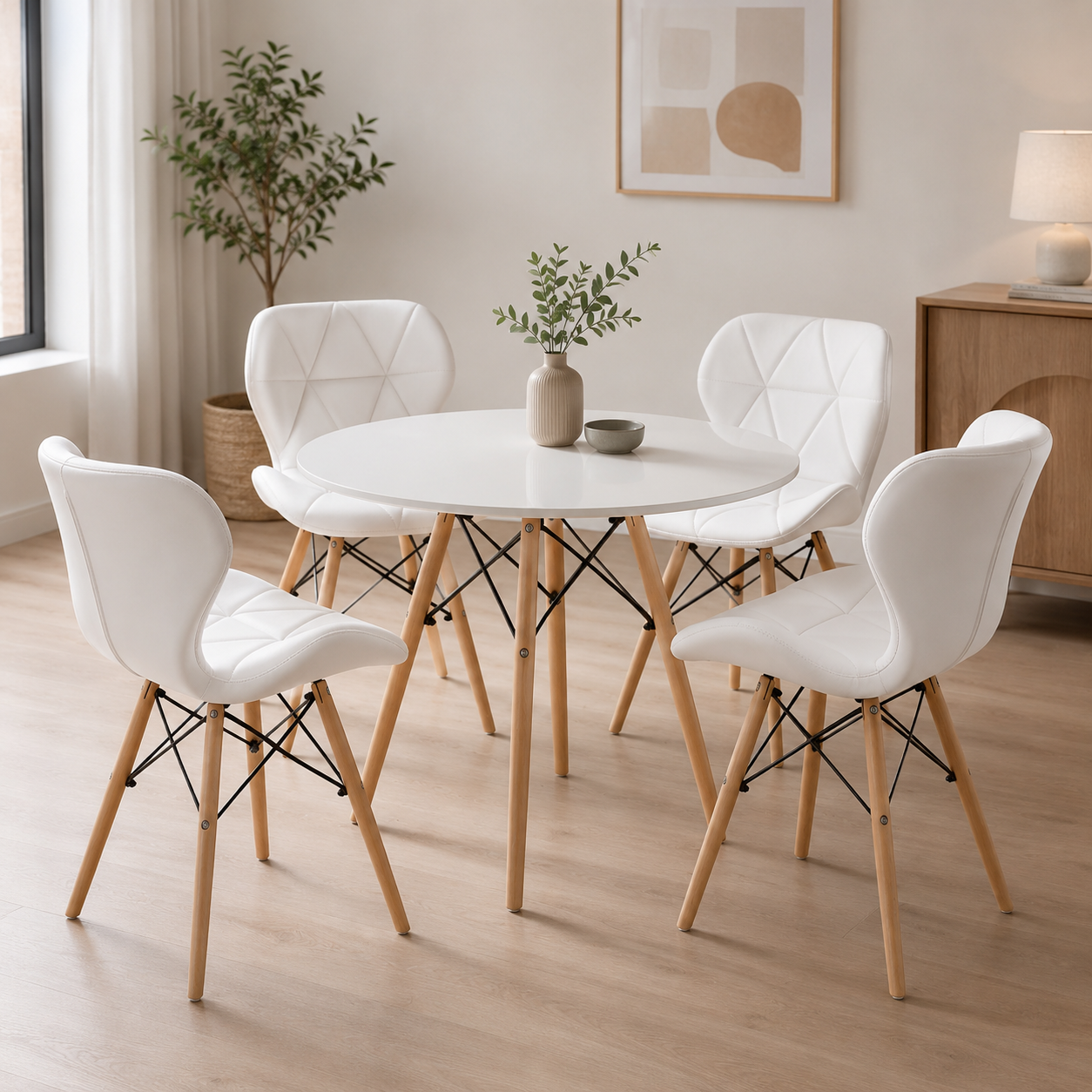 Comedor Minimalista Eames con silla Mariposa Estandar