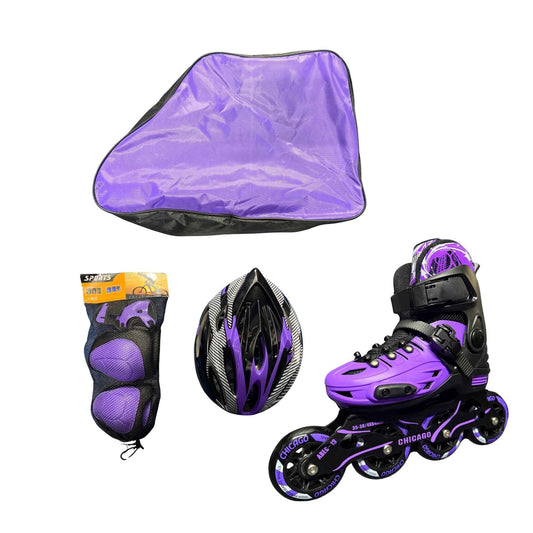 Patines en Línea Semiprofesionales Antichoque Kit - Distrionline Chicago Morado