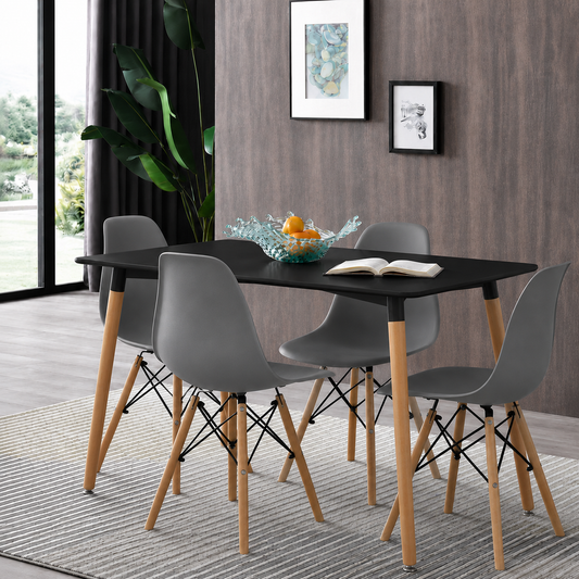 Comedor rectangular con sillas Eames estándar para hogar moderno