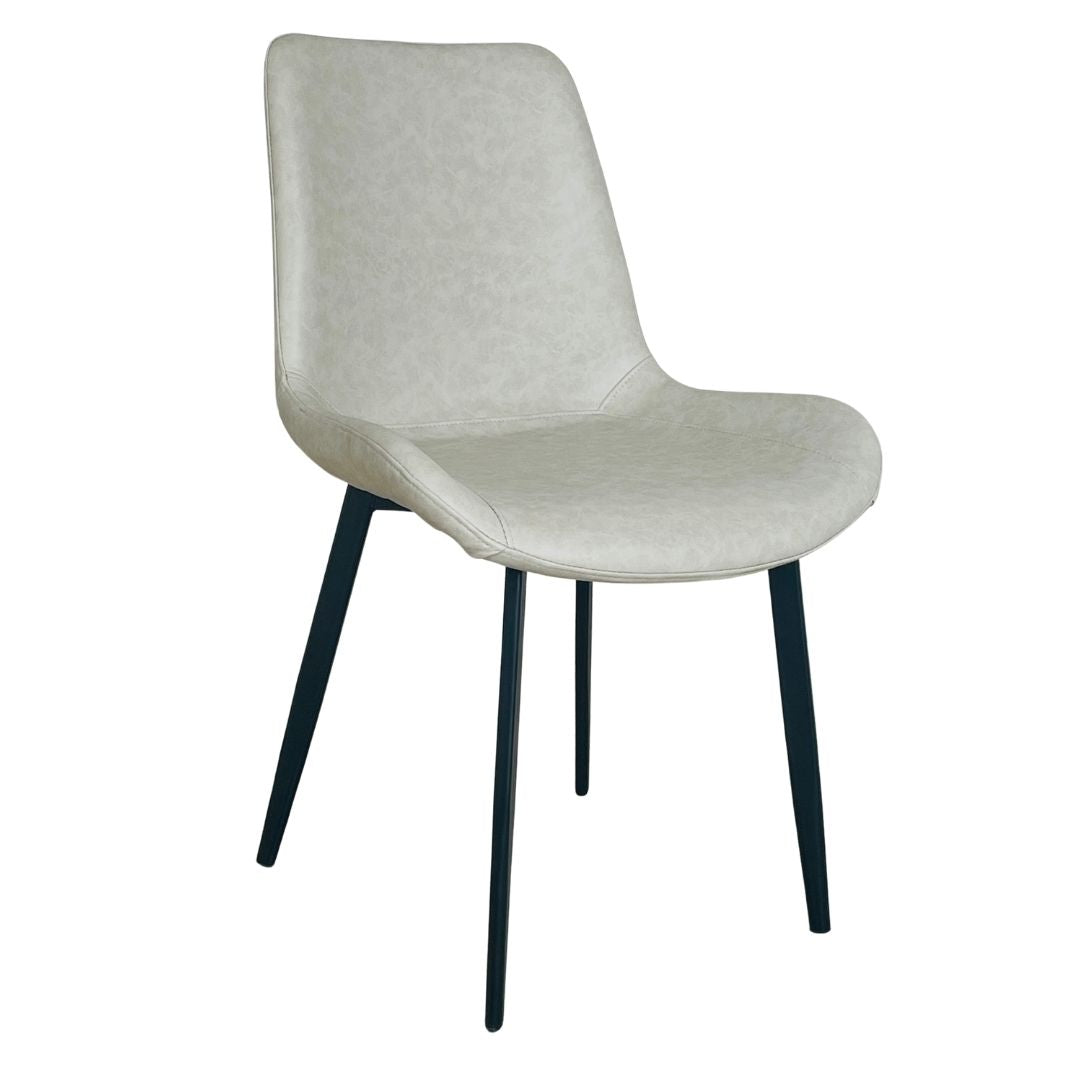 SILLA DE DISEÑO SPOON EN CUERO PATAS METALICAS