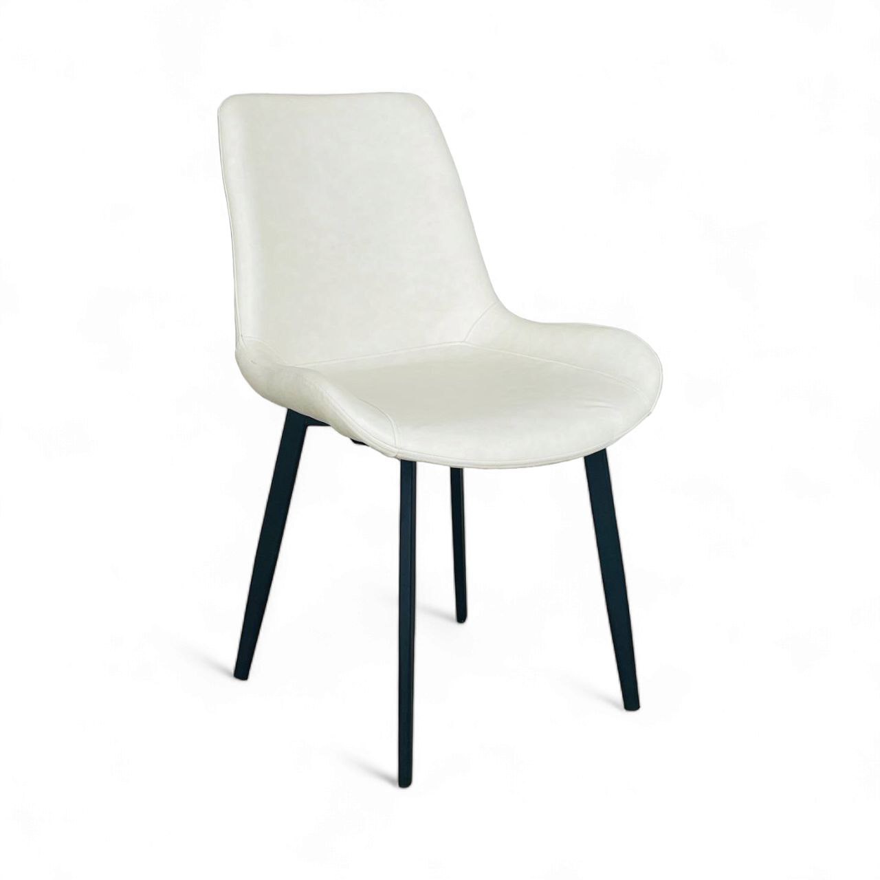SILLA DE DISEÑO SPOON EN CUERO PATAS METALICAS