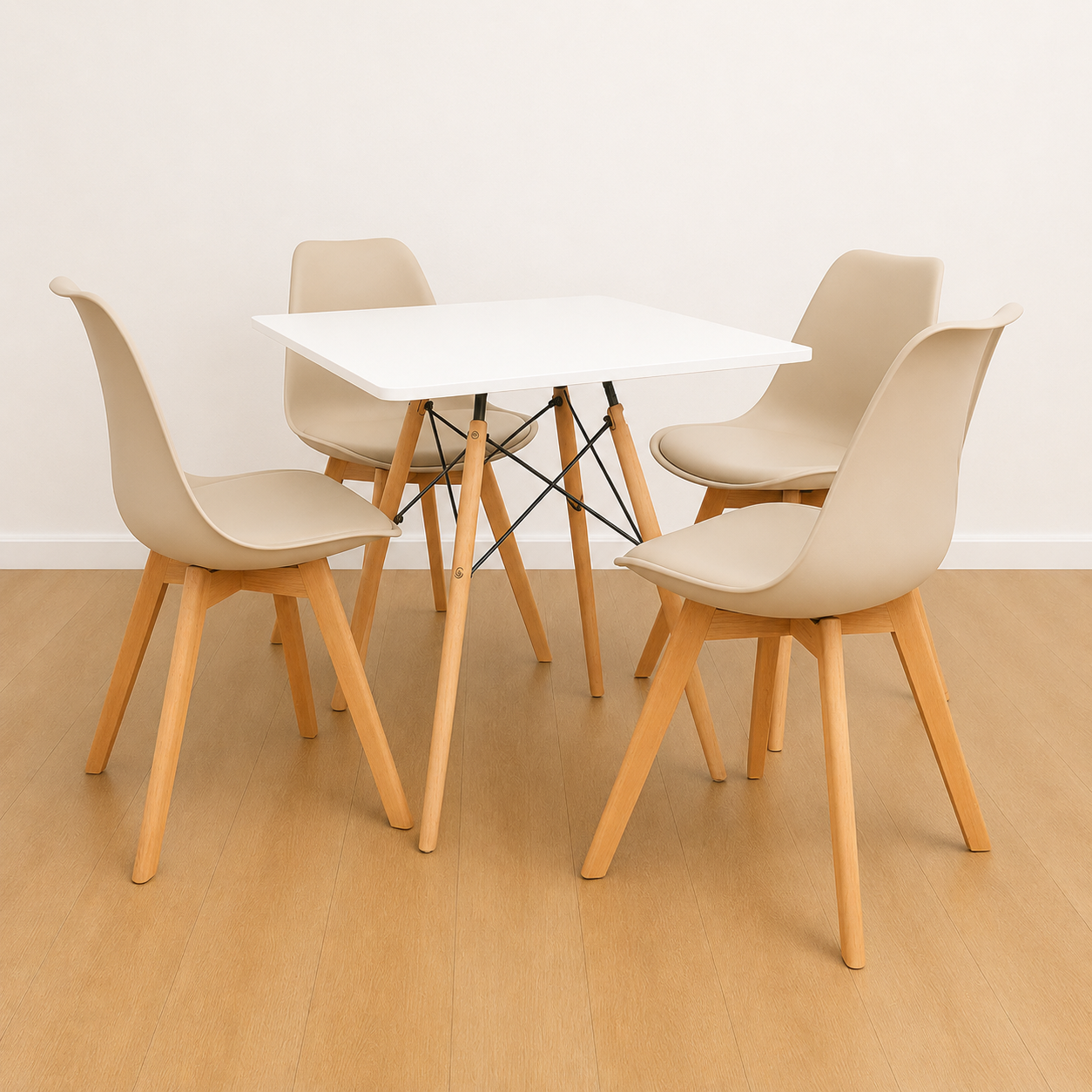 Comedor Minimalista mesa cuadrada con silla Emma Premium