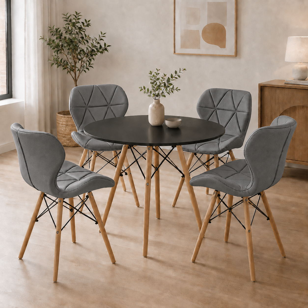 Comedor Minimalista Eames con silla Mariposa Premium