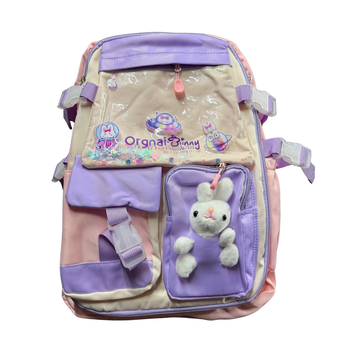 Morral escolar Orgnai Bunny con diseño infantil para colegio, tareas y actividades diarias