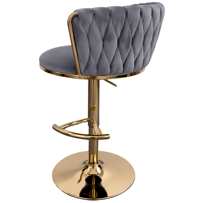 Silla Hogar Giratoria Capitoné de Espaldar Envolvente con Base Dorada