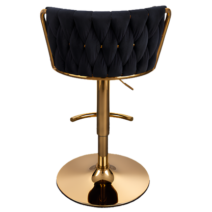 Silla Hogar Giratoria Capitoné de Espaldar Envolvente con Base Dorada