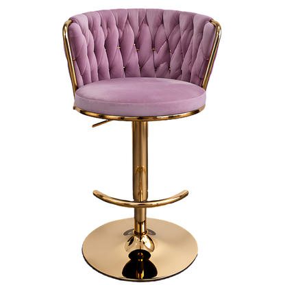 Silla Hogar Giratoria Capitoné de Espaldar Envolvente con Base Dorada