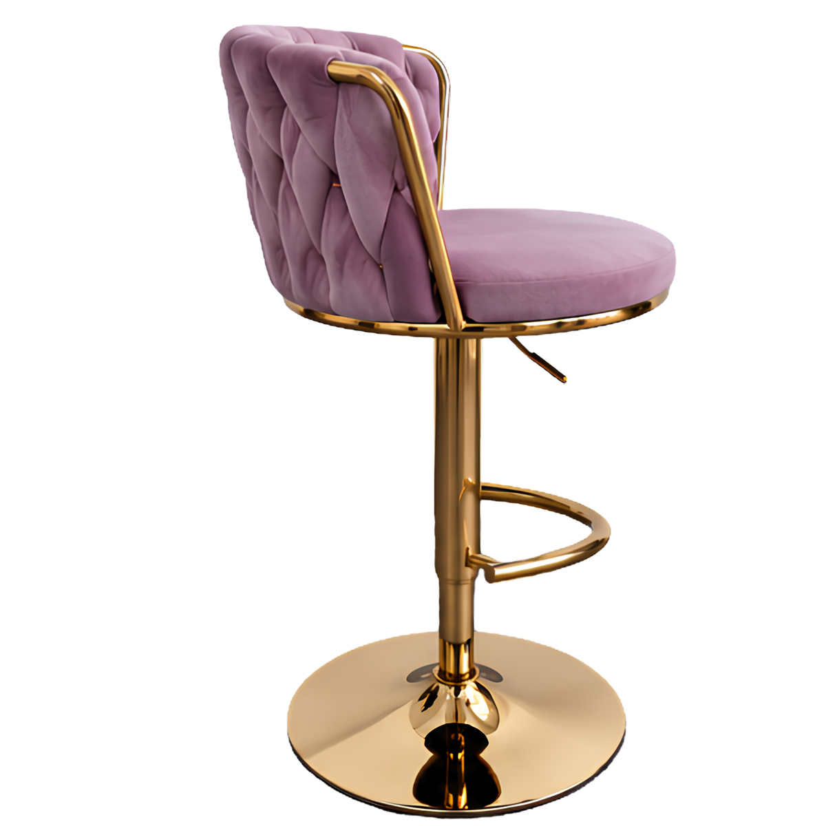Silla Hogar Giratoria Capitoné de Espaldar Envolvente con Base Dorada