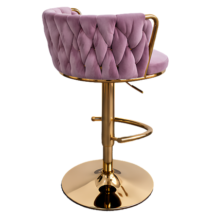 Silla Hogar Giratoria Capitoné de Espaldar Envolvente con Base Dorada