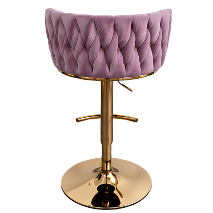 Silla Hogar Giratoria Capitoné de Espaldar Envolvente con Base Dorada