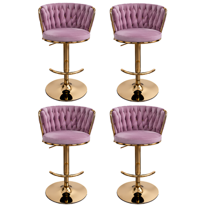 Silla Hogar Giratoria Capitoné de Espaldar Envolvente con Base Dorada