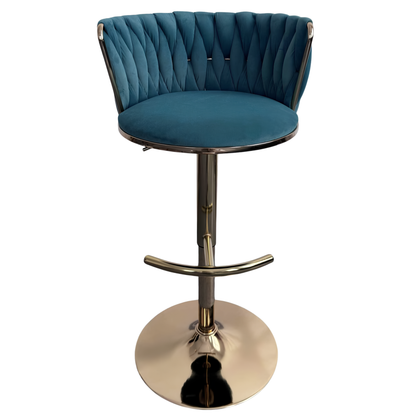 Silla Hogar Giratoria Capitoné de Espaldar Envolvente con Base Dorada