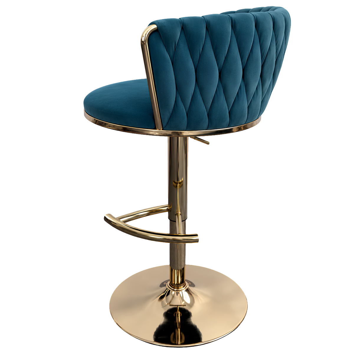 Silla Hogar Giratoria Capitoné de Espaldar Envolvente con Base Dorada