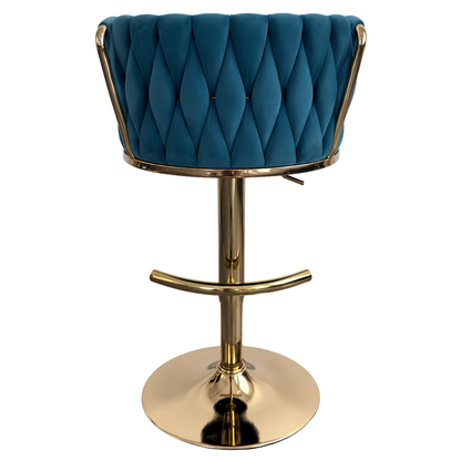 Silla Hogar Giratoria Capitoné de Espaldar Envolvente con Base Dorada