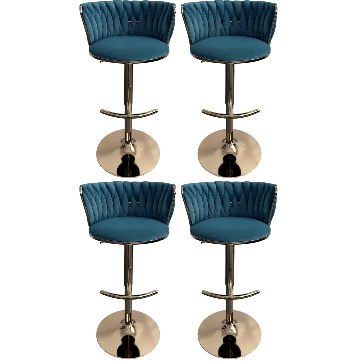 Silla Hogar Giratoria Capitoné de Espaldar Envolvente con Base Dorada