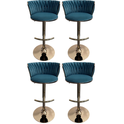 Silla Hogar Giratoria Capitoné de Espaldar Envolvente con Base Dorada