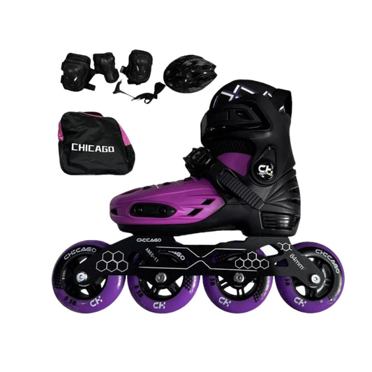 Kit Patines Chicago Semiprofesionales Antichoque Rueda 85A