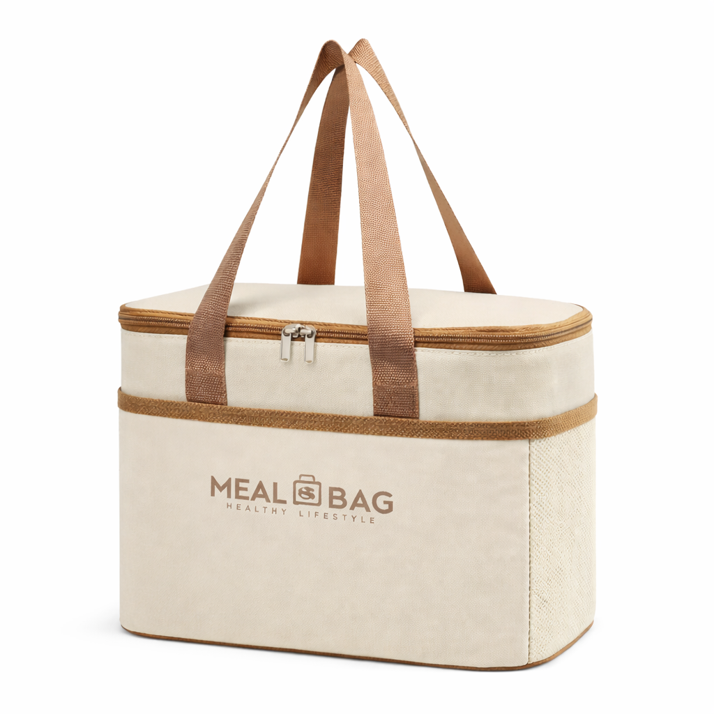 Bolsa de almuerzo Meal & Bag beige para comida, oficina, colegio y uso diario