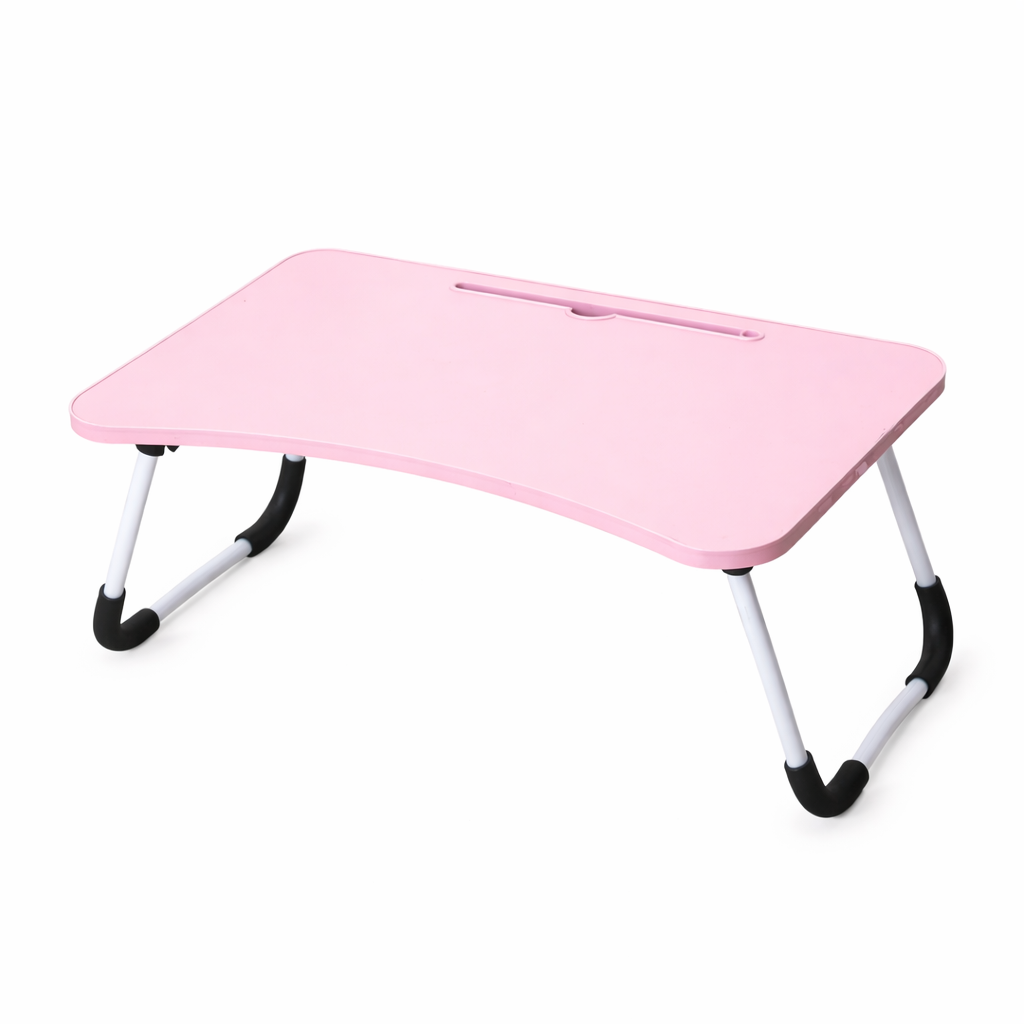 Mesa portátil rosada para computador, estudio, lectura y trabajo en casa
