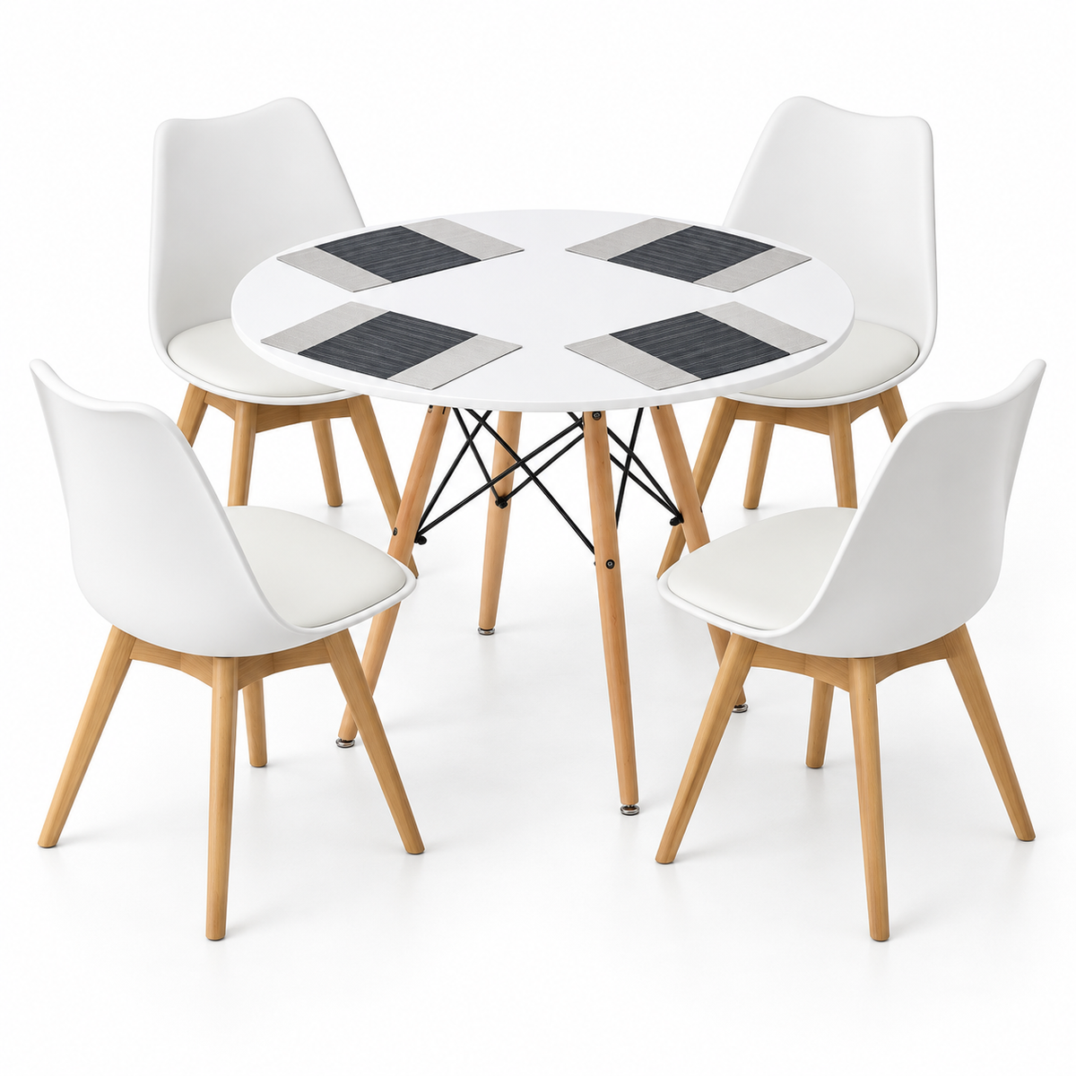 Comedor Eames de 4 Puestos con Sillas Emma Estándar e Individuales Gratis