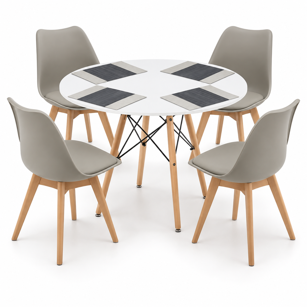 Comedor Eames de 4 Puestos con Sillas Emma Estándar e Individuales Gratis