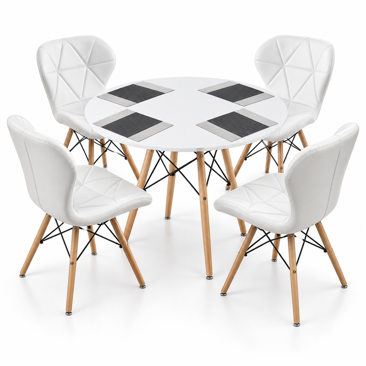 Comedor Redondo Eames con 4 Sillas Mariposa Estándar e Individuales de Regalo