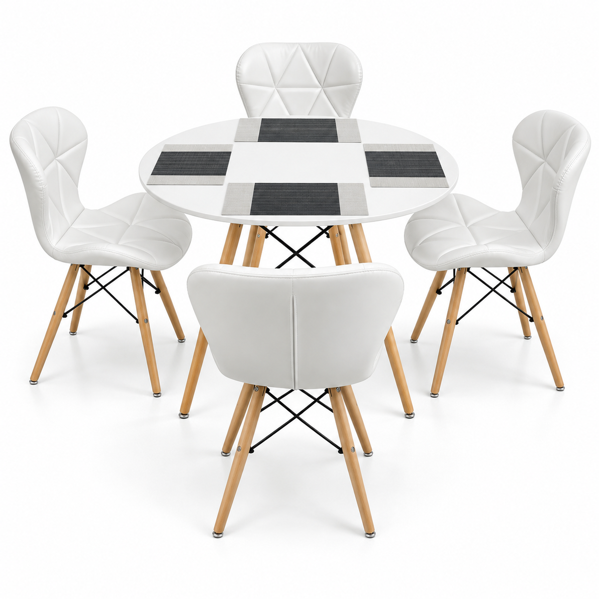 Comedor Redondo Eames con 4 Sillas Mariposa Estándar e Individuales de Regalo
