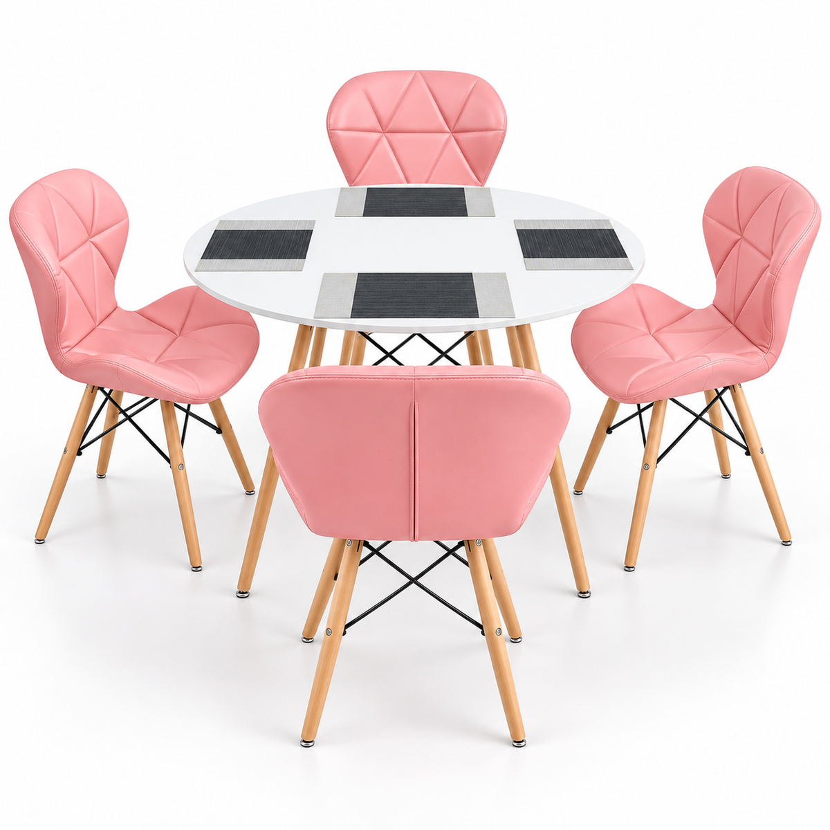 Comedor Redondo Eames con 4 Sillas Mariposa Estándar e Individuales de Regalo
