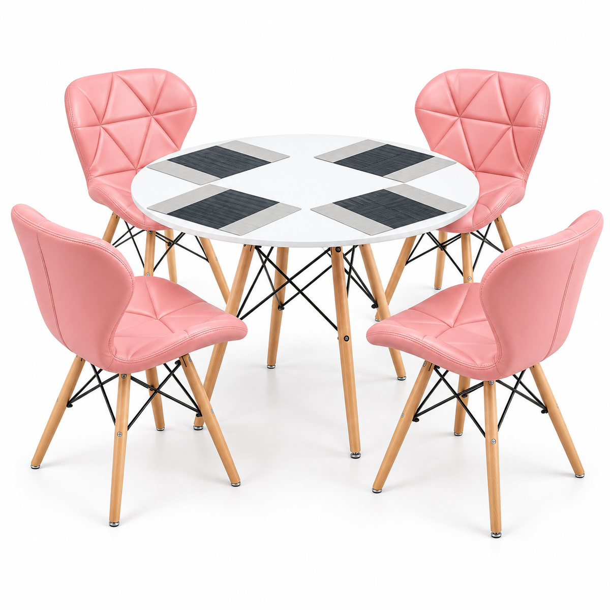 Comedor Redondo Eames con 4 Sillas Mariposa Estándar e Individuales de Regalo