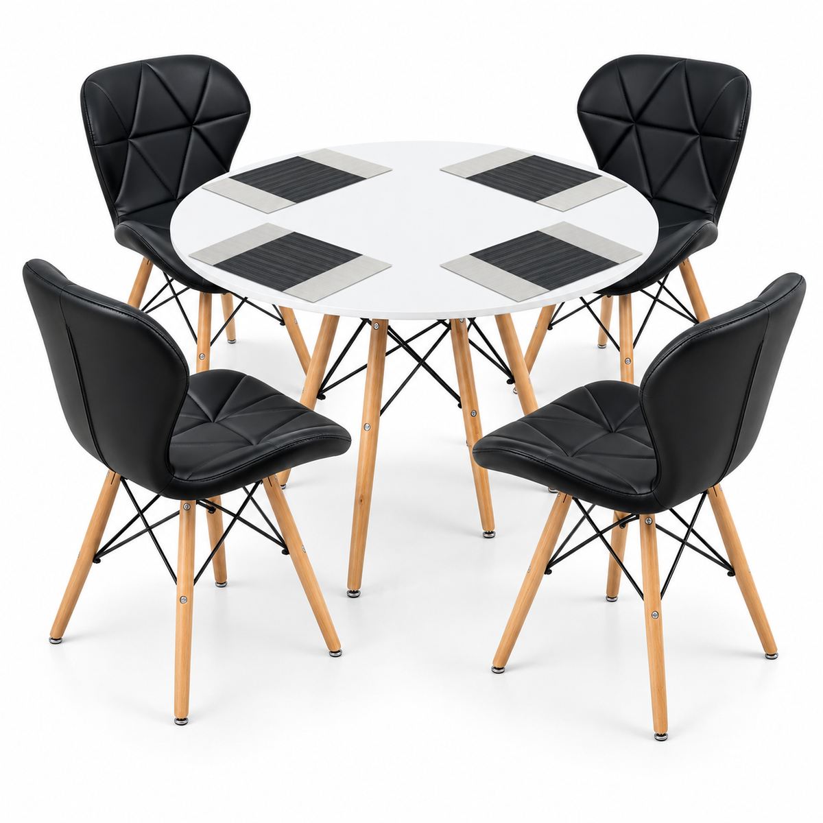 Comedor Redondo Eames con 4 Sillas Mariposa Estándar e Individuales de Regalo