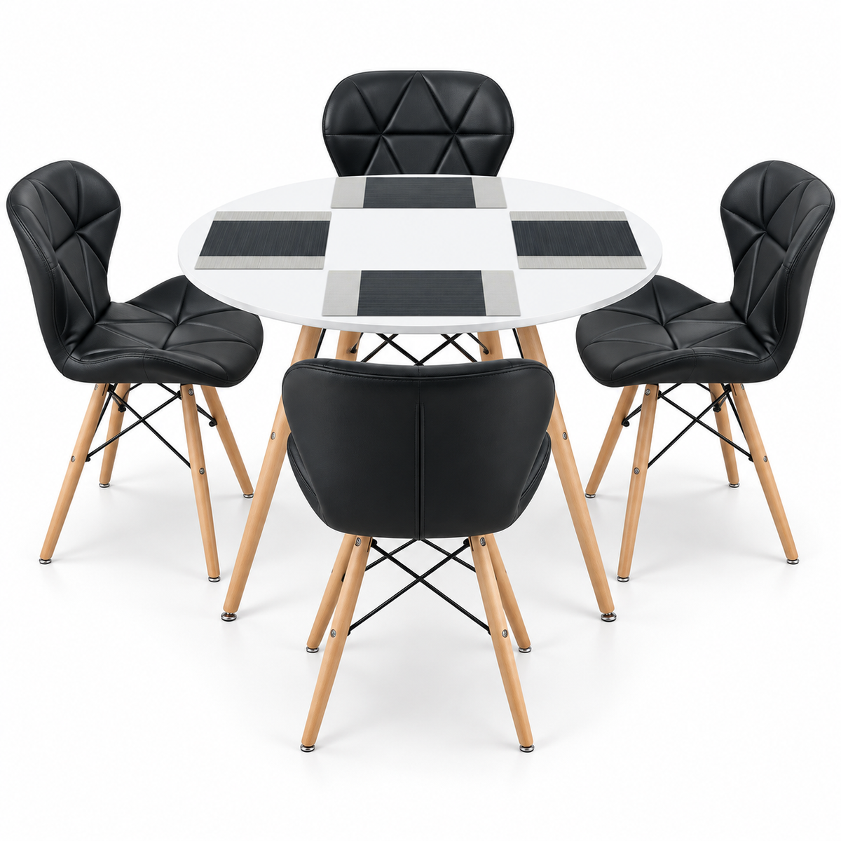 Comedor Redondo Eames con 4 Sillas Mariposa Estándar e Individuales de Regalo