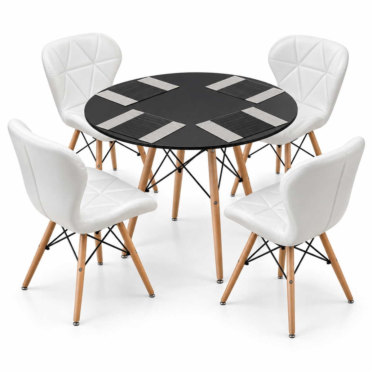 Comedor Redondo Eames con 4 Sillas Mariposa Estándar e Individuales de Regalo