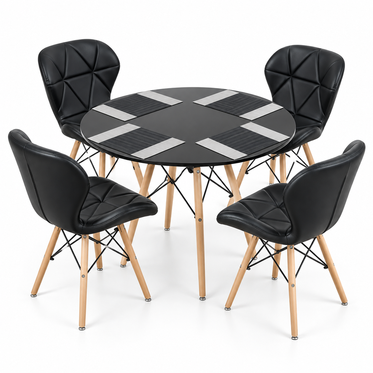 Comedor Redondo Eames con 4 Sillas Mariposa Estándar e Individuales de Regalo