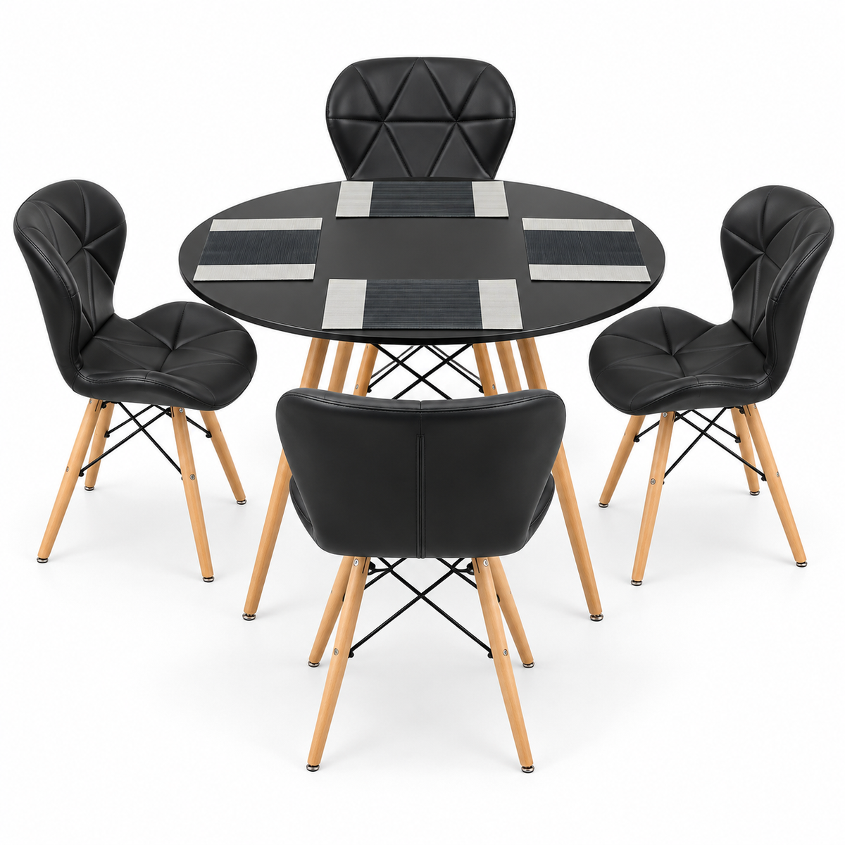 Comedor Redondo Eames con 4 Sillas Mariposa Estándar e Individuales de Regalo