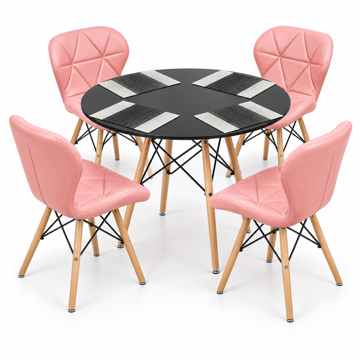 Comedor Redondo Eames con 4 Sillas Mariposa Estándar e Individuales de Regalo