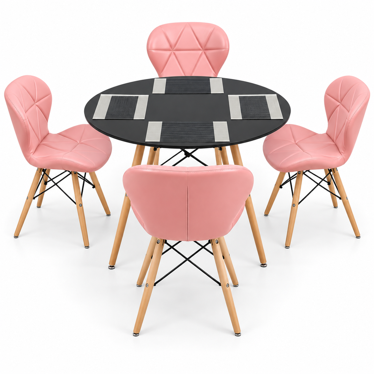Comedor Redondo Eames con 4 Sillas Mariposa Estándar e Individuales de Regalo