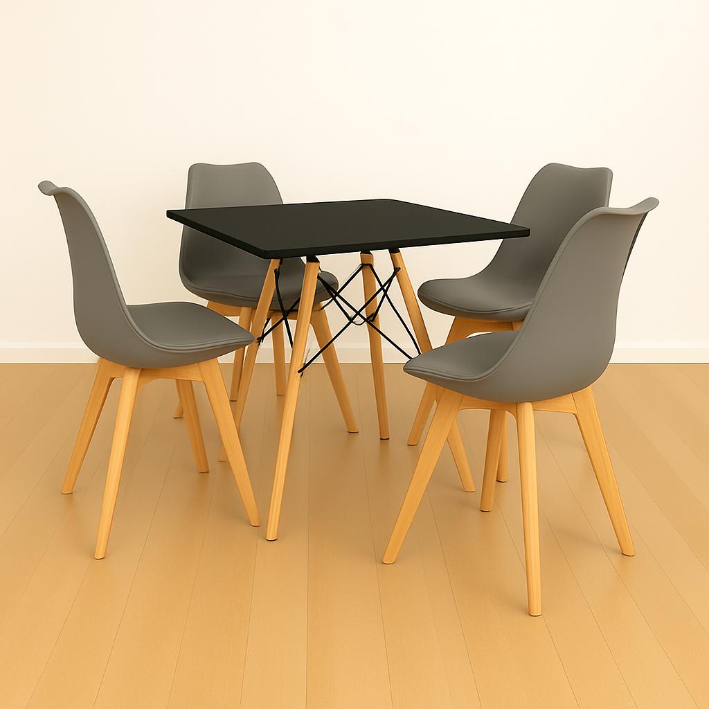 Comedor Minimalista mesa cuadrada con silla EMA