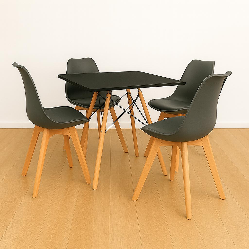 Comedor Minimalista mesa cuadrada con silla EMA