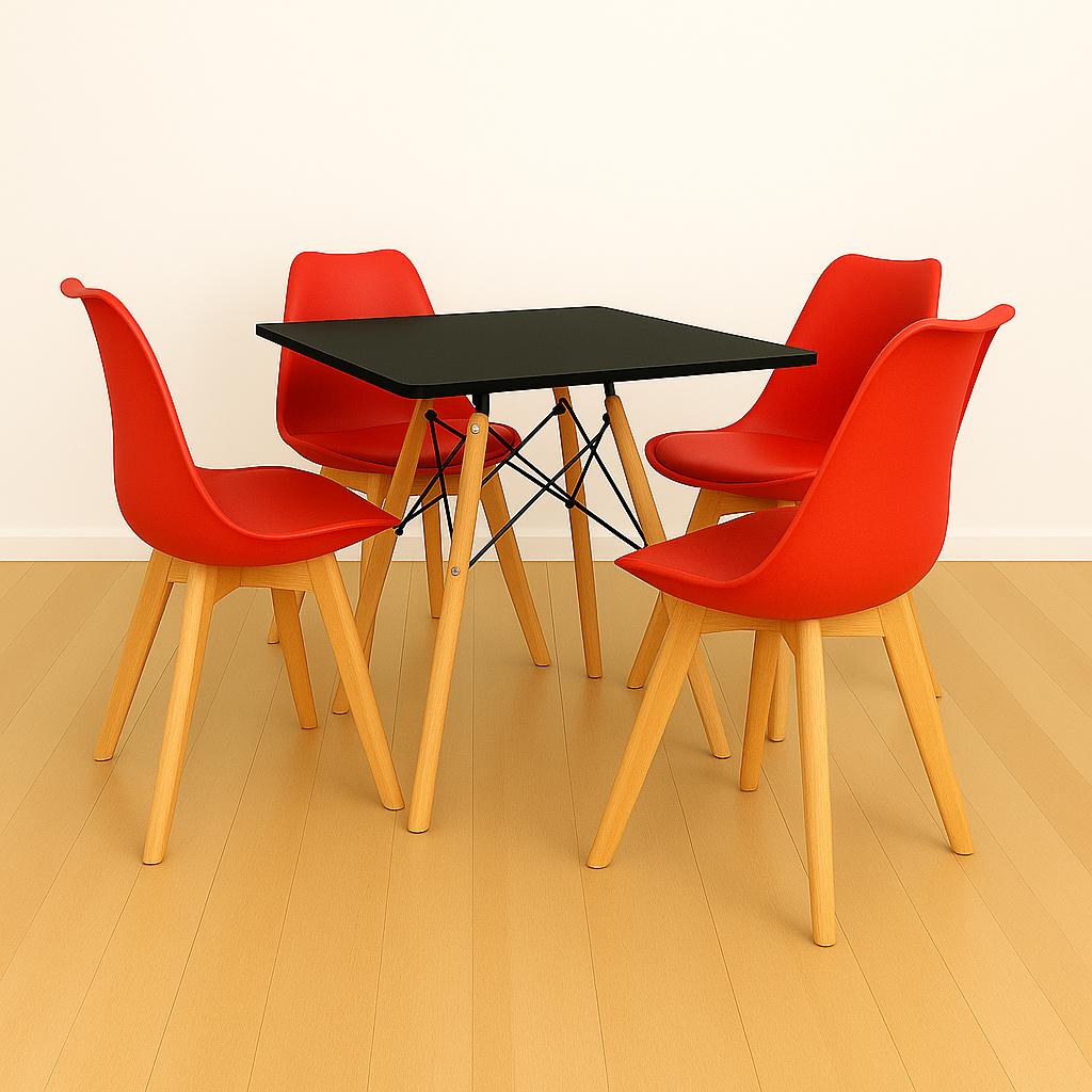 Comedor Minimalista mesa cuadrada con silla EMA
