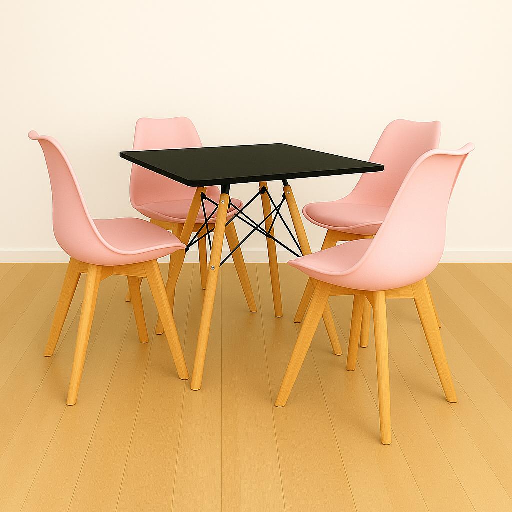 Comedor Minimalista mesa cuadrada con silla EMA