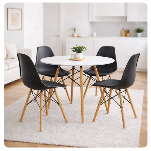 Comedor Moderno 4 Puestos Tipo Eames + Silla Eames