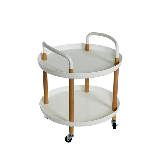 Mesita auxiliar pp 2 niveles redonda