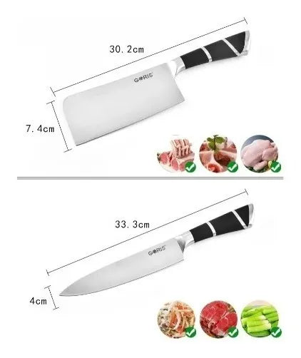 Set de cuchillos 9 Piezas Acero Inoxidable Profesionales Cocina