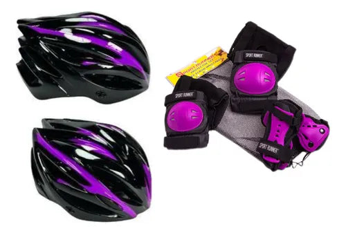 Kit Protecciones Patinaje Casco Rodilleras Coderas, Antifracturantes de muñecas