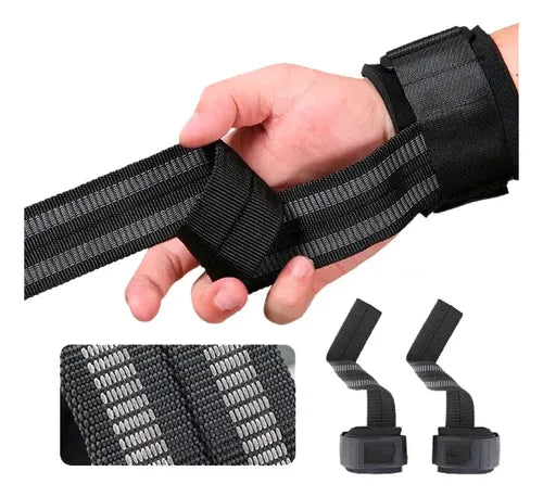 Par Correas Straps Levantamiento Pesas Gym Gimnasio