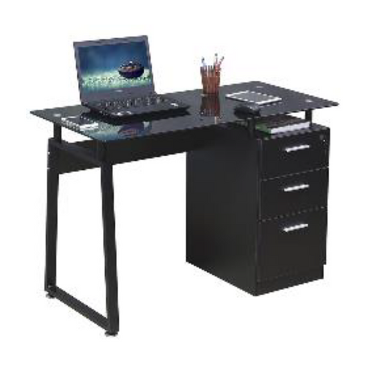Escritorio 3 Gabetas - TeenDesk (Vidrio)