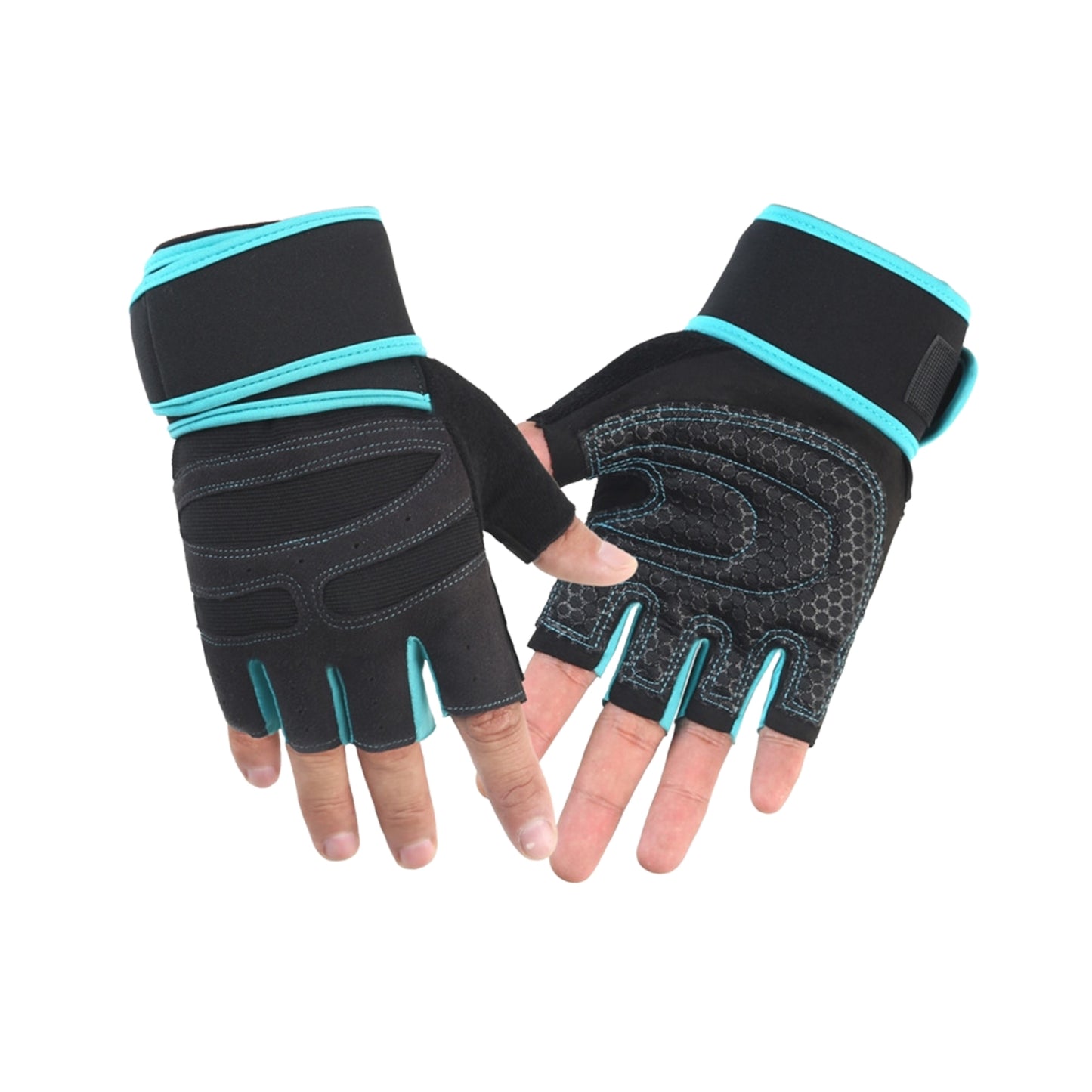 Guantes deportivos con muñequera para ejercicio, levantamiento de pesas y rutina fitness