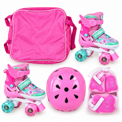 Patines Artisticos Con Alitas Con Luces En las 4 ruedas